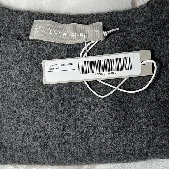 Everlane The Cozy Stretch Tank Cropped Yak and Wool Blend in Gray Size Medium - Picture 7 of 9